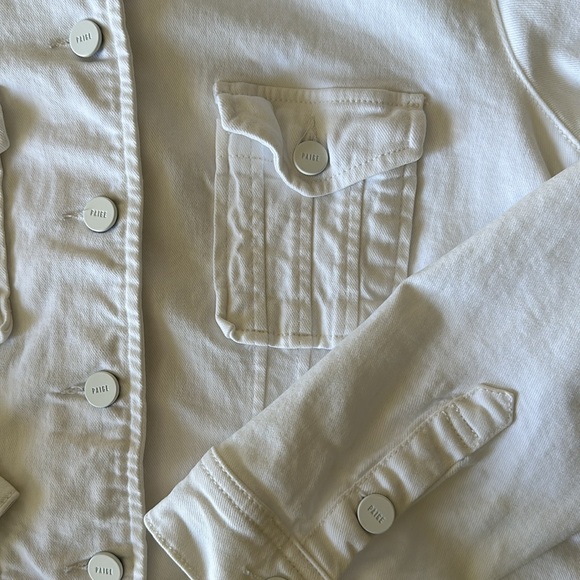 Paige Bright White Jean Jacket, stretchy - Picture 2 of 3